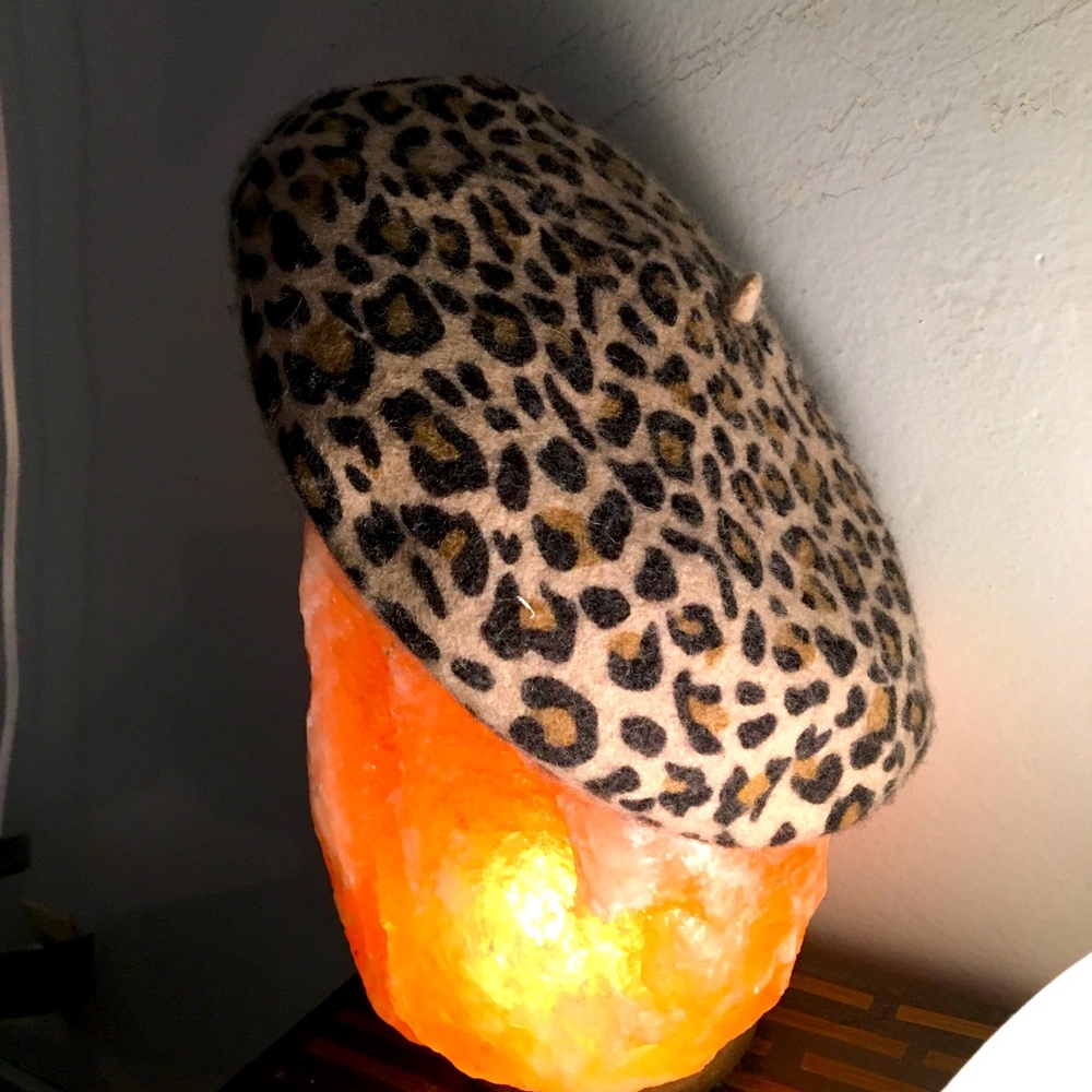 Leopard print beret